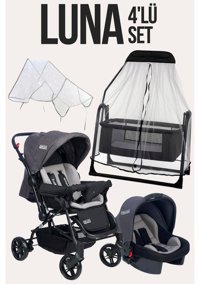 Tommy Baby Mia Katlanır 360 Derece Dönebilen Tam Yatar Puset Bebek Arabası Gri