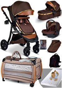 Baby Home 985 Çift Yönlü 360 Derece Dönebilen Tam Yatar Travel Sistem Bebek Arabası Siyah