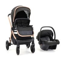 Duux Pro Max Çift Yönlü Katlanır Tam Yatar Travel Sistem Bebek Arabası Siyah