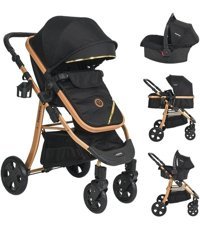 Mamma Gravity Autofold Çift Yönlü Katlanır 360 Derece Dönebilen Tam Yatar Travel Sistem Bebek Arabası Gri