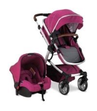 Babyhope Santana BH-3025 Çift Yönlü Katlanır 360 Derece Dönebilen Tam Yatar Travel Sistem Bebek Arabası Pembe