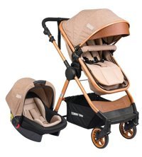 Tommy Baby Johnson Bc305 Çift Yönlü Katlanır Tam Yatar Puset - Travel Sistem Bebek Arabası Kahverengi