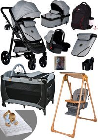 Baby Home 940 Çift Yönlü Katlanır Tek Elle Kapanan 360 Derece Dönebilen Tam Yatar Travel Sistem Bebek Arabası Siyah