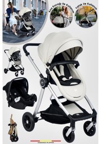 Baby Home 9023 Çift Yönlü Katlanır 360 Derece Dönebilen Travel Sistem Bebek Arabası Gri