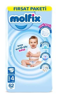 Molfix 3D 4 Numara Cırtlı Bebek Bezi 62 Adet