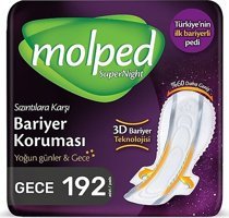 Molped SuperNight İnce 192'li Hijyenik Ped 1 Adet