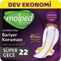 Molped SuperNight İnce 22'li Hijyenik Ped 6 Adet