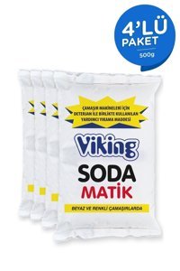 Viking Soda Matik Beyazlar ve Renkliler İçin Toz Deterjan 4x500 gr