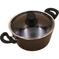 Penguen PNG-10914 Cam Kapaklı 2 Parça 22 cm Granit Derin Tencere