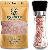 Organik Bitkim İyotlu Kristal Himalaya Tuzu Değirmen 1 kg + Kristal Himalaya Tuzu