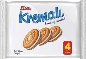 Xroll Kremalı Sandviç Bisküvi 4x75 gr