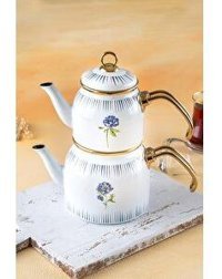 Acar Qualita Rain Mini Emaye Çaydanlık Beyaz
