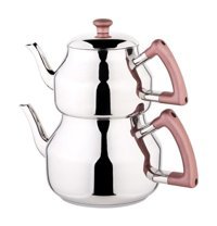 Özkent Marmaris Mini Paslanmaz Çelik Rosegold Kulplu Çaydanlık Gümüş