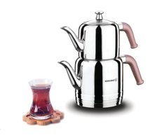 Korkmaz A189-01 Riva Rosa Çelik Çaydanlık Gümüş