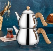 Kahramanlar Damla Paslanmaz Çelik Çaydanlık Gümüş