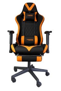 Twisted Minds TM8250 Ortopedik Ayak Uzatmalı Suni Deri Oyuncu Koltuğu Siyah-Turuncu