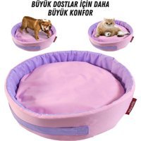 Xpermate Yıkanabilir Tek Fonksiyonlu 55 cm Sepet Kedi Yatağı Pembe