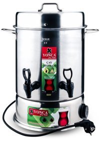 Lines Yonca 1500 W 5.5 lt Çelik Çift Musluklulu Elektrikli Semaver Gümüş