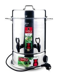 Yonca 1500 W 11 lt Çelik Çift Musluklulu Elektrikli Semaver Gümüş