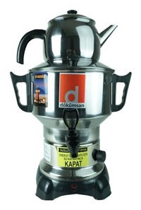Dökümsan Serkani 1100 W 3.5 lt Çelik Tek Demlikli Tek Musluklulu Elektrikli Semaver Gümüş