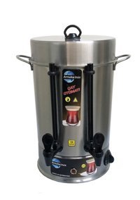 Armeka 220 - 240 W 11 lt Çelik Çift Musluklulu Elektrikli Semaver Gümüş