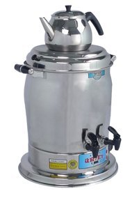 Üret Çelik Çelik 1300 W 9 lt Çelik Tek Demlikli Çift Musluklulu Elektrikli Semaver