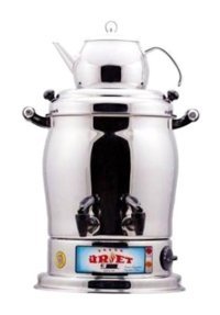 Üret Çelik LTM-02 2000 W 14 lt Çelik Tek Demlikli Çift Musluklulu Elektrikli Semaver Gümüş