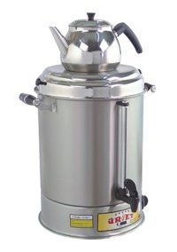 Üret Çelik Çelik 2000 W 14 lt Çelik Tek Demlikli Tek Musluklulu Elektrikli Semaver