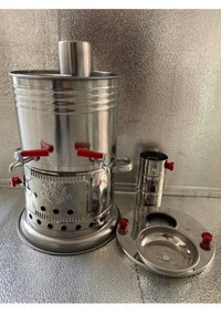ÖZ-EL 5 lt Çelik Tek Demlikli Çift Musluklulu Elektrikli Semaver Gümüş