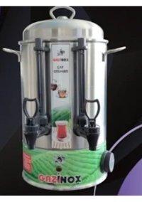 GazGümüş 220 - 230 W 17.5 lt Çelik Çift Musluklulu Elektrikli Semaver Gümüş