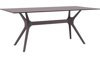 Siesta İbiza 90x180 cm Siyah Dikdörtgen Plastik Bahçe Masası