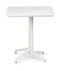 Bintaş Mobilya 70x70 cm Beyaz Kare Ahşap Bahçe Masası