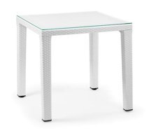 Bintaş Mobilya Star 80x80 cm Beyaz Kare Plastik Bahçe Masası