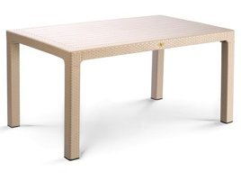 Bahex 90x150 cm Bej Dikdörtgen Plastik Bahçe Masası