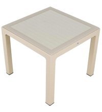 Galleon Design Luna Elit 90x90 cm Çöl Beji Kare Plastik Bahçe Masası