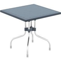 Siesta Forza 80x80 cm Antrasit Katlanabilir Kare Plastik Bahçe Masası