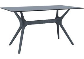 Siesta İbiza 80x140 cm Antrasit Dikdörtgen Plastik Bahçe Masası