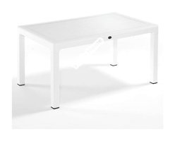 Novussi 90x150 cm Beyaz Dikdörtgen Rattan Bahçe Masası