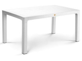 Bahex 90x150 cm Beyaz Dikdörtgen Plastik Bahçe Masası