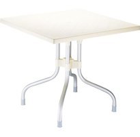 Siesta Forza 80x80 cm Beyaz Katlanabilir Kare Plastik Bahçe Masası
