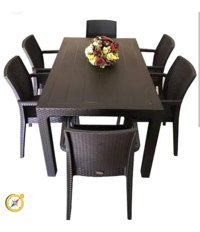 Özdoğanlaravm Dogant 80x140 cm Siyah Dikdörtgen Plastik Bahçe Masası
