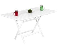 Bahçeci Atina 70x70 cm Beyaz Katlanabilir Dikdörtgen Ahşap Bahçe Masası