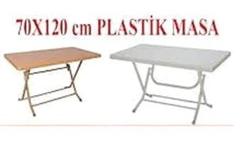 Büyük Arısoy Ticaret Gardelia 70x120 cm Antrasit-Beyaz Katlanabilir Dikdörtgen Plastik Bahçe Masası