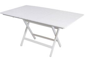 Bahçeci Kaş 70x120 cm Beyaz Katlanabilir Dikdörtgen Ahşap Bahçe Masası