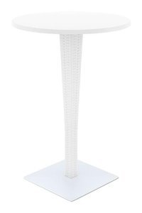 Siesta Riva 108x70 cm Beyaz Yuvarlak Plastik Bahçe Masası