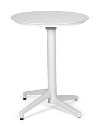 Bintaş Mobilya 60x75 cm Beyaz Katlanabilir Yuvarlak Plastik Bahçe Masası