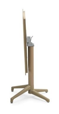 Bintaş Mobilya 75x60 cm Kahverengi Katlanabilir Yuvarlak Plastik Bahçe Masası