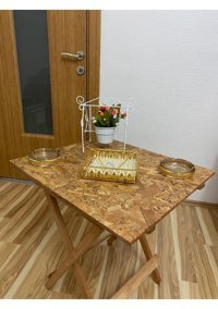 Apak Ahşap 60x50 cm Kahverengi Katlanabilir Dikdörtgen Ahşap Bahçe Masası