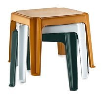 Irak Plastik Monoblok 48x48 cm Çok Renkli Kare Plastik Bahçe Masası