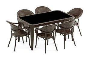 Bintaş Mobilya 150x90 cm Siyah Dikdörtgen Plastik Bahçe Masası